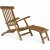 D�ckstol teak hopf�llbar solstol med fotst�d 167 cm tr�