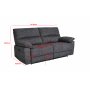Reclinersoffa 2-sits extra bred i gr�tt - 197 cm