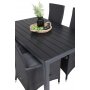 Ervalla Spisegruppe (150x90) - Sort - 4 Stole