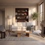 1 Buet 3-personers sofa Howard - Beige med brune ben og messinghjul, 225 cm