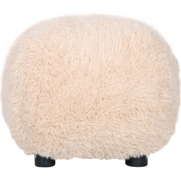 Fluffy sittpuff i beige h�rigt tyg