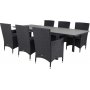 Prssebo Matgrupp (160x100) - Svart/Gr - 6 Stolar
