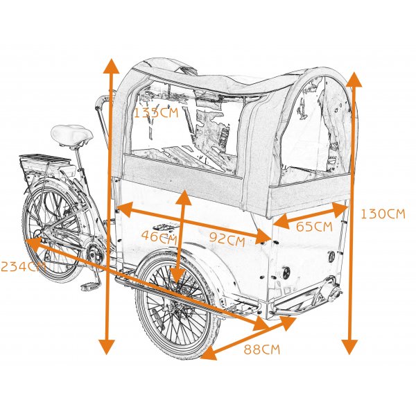 Eldriven Lådcykel med svart låda Eldriven Lådcykel med svart låda