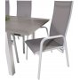 Ekens Matgrupp (160x90) - Vit/Gr - 6 Stolar