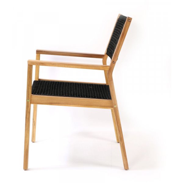Lekvall Matstol - Svart rep/Akacia Lekvall Matstol - Svart rep/Akacia