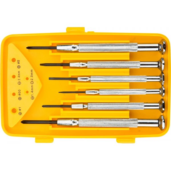 Precisionsskruvmejselsats, 6 delar