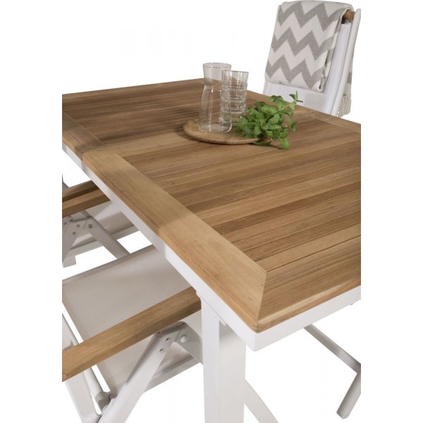 Dotorp Matgrupp (160x90) - Vit/Natur - 4 Stolar