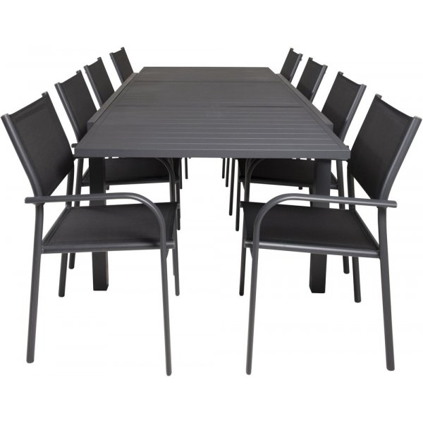 Holma Matgrupp (160x100) - Svart - 8 Stolar