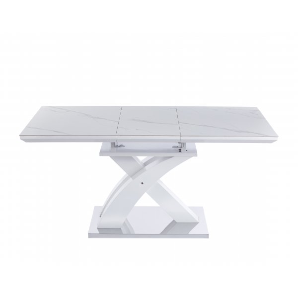 Ingrid matbord f�rl�ngningsbart 120-160 cm - Vit marmor