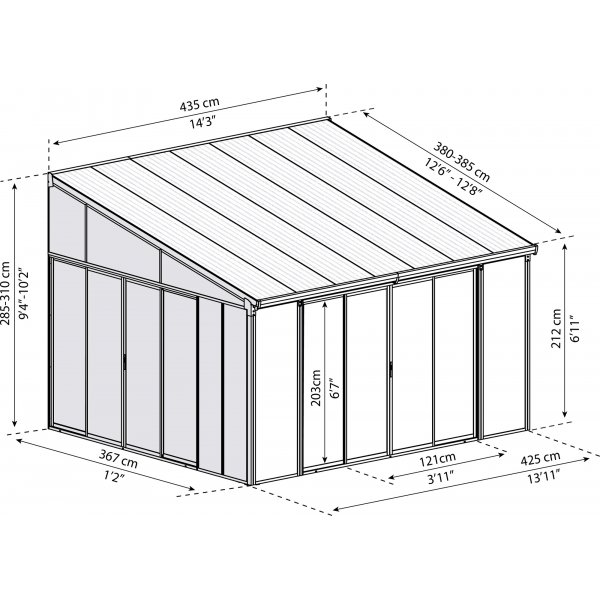 Canopia San Remo Udendrs rum 16,5 m - Mrkegr