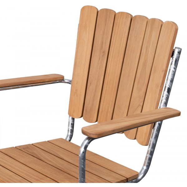 Gartenstuhl stapelbare Sessel aus Teakholz mit Armlehnen - Möllan Gartenstuhl stapelbare Sessel aus Teakholz mit Armlehnen - Möllan