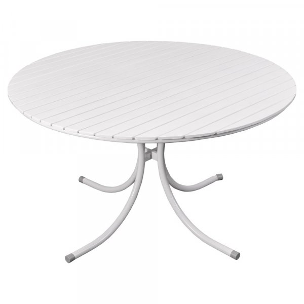 Rund matgrupp utomhus Holmsund bord �130 cm vit