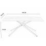 Jupiter matbord - 180x90 cm - Vit marmor keramik topp