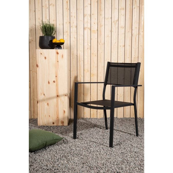 Chania pinottava ulkoruokapöydän tuoli - Musta Chania pinottava ulkoruokapöydän tuoli - Musta