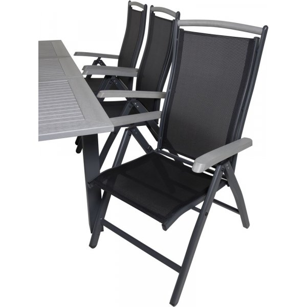 Eken�s Matgrupp (152x90) - Svart/Gr� - 6 Stolar