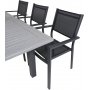 Ekens Spisegruppe (152x90) - Sort/Gr - 6 Stole