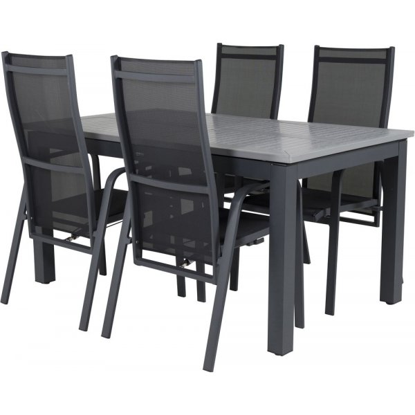 Ekenäs Matgrupp (152x90) - Svart/Grå - 4 Stolar Ekenäs Matgrupp (152x90) - Svart/Grå - 4 Stolar