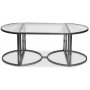 Prins soffbord och sidobord set om 3 bord - Silver/Glas