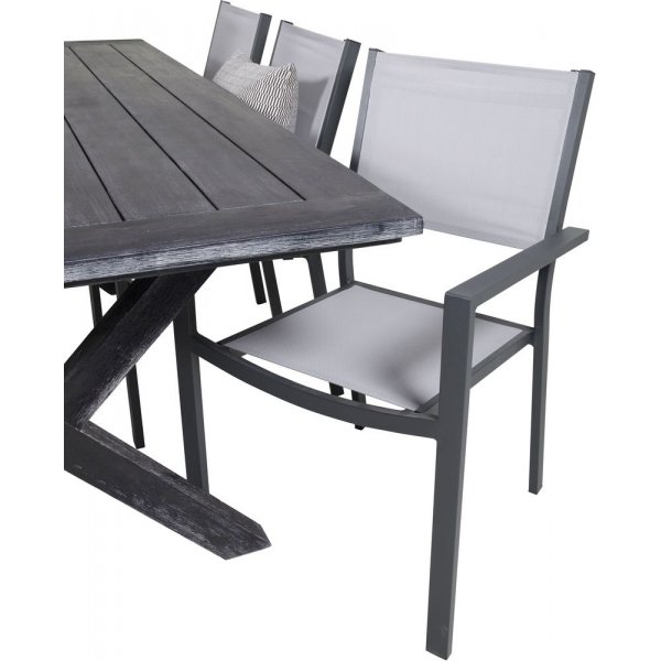 Ramsj Matgrupp (200x100) - Svart - 6 Stolar