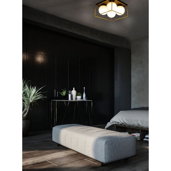Astro plafond - Svart/guld/opalvit