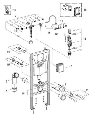 Grohe Rapid SL til vgmonteret toilet - sde Rapid SL 38624