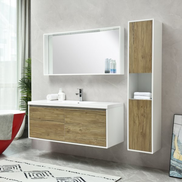 Badezimmermbel Scandiwood - Helles Holz und Wei