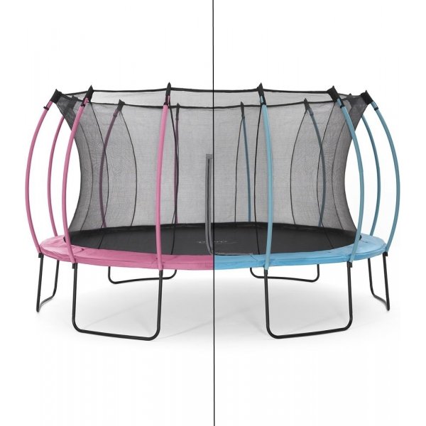 Studsmatta med dubbla kantskydd - Rosa eller turkost 420 cm