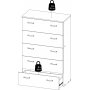 Space Byr� vit med 5 l�dor bredd 74 cm och 115 cm h�g