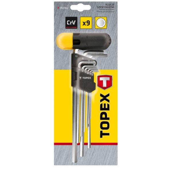 Insexnyckelset 1,5 - 10 mm, 9 delar Insexnyckelset 1,5 - 10 mm, 9 delar