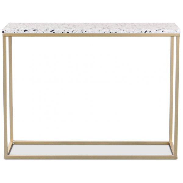 Konsolbord 100 x 35 cm - terrazzo och m�ssing