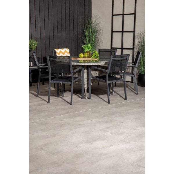 Frubol Matgrupp (�150) - Svart/Gr� - 6 Stolar