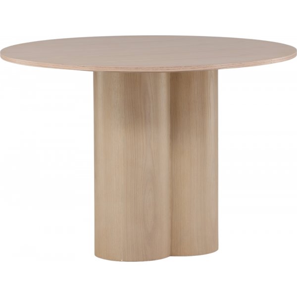 Matbord runt 110 cm Whitewash - Olivia