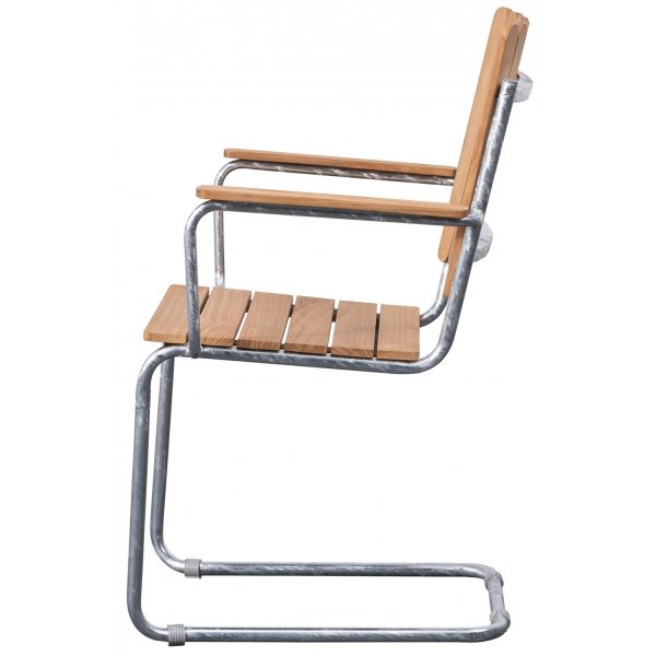 Gartenstuhl stapelbare Sessel aus Teakholz mit Armlehnen - Möllan Gartenstuhl stapelbare Sessel aus Teakholz mit Armlehnen - Möllan