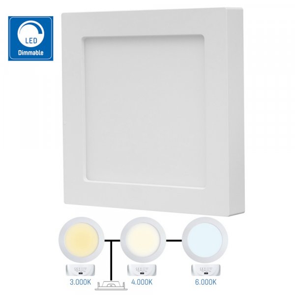 Square LED spotlight - 1400lm (utanpliggande alt. inflld)