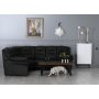 H�rnsoffa svart konstl�der 5-sits - Peking