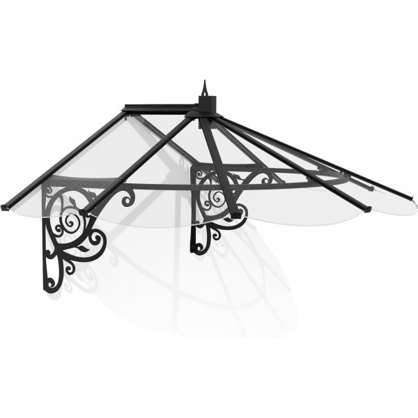 Canopia Lily French Entrance baldakin 1,2 x 1,8 - Sort/klart glas Canopia Lily French Entrance baldakin 1,2 x 1,8 - Sort/klart glas