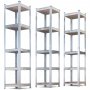 Tre f�rvaringshyllor i galvaniserat st�l � 40�40�180 cm