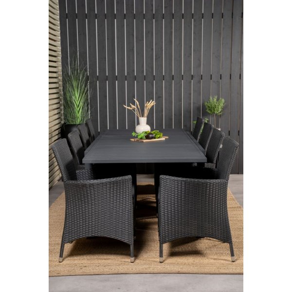 Holma Matgrupp (160x100) - Svart - 8 Stolar Holma Matgrupp (160x100) - Svart - 8 Stolar