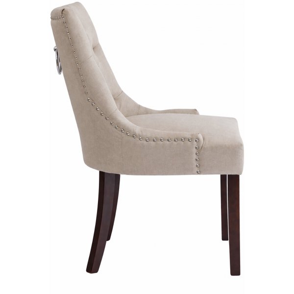 Tuva stol beige med bruna ben