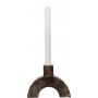 Marma ljusstake b�ge i brun marmor