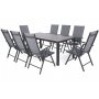 Utematgrupp Ibiza bord 185cm + 8 stolar - Gr/mrk gr