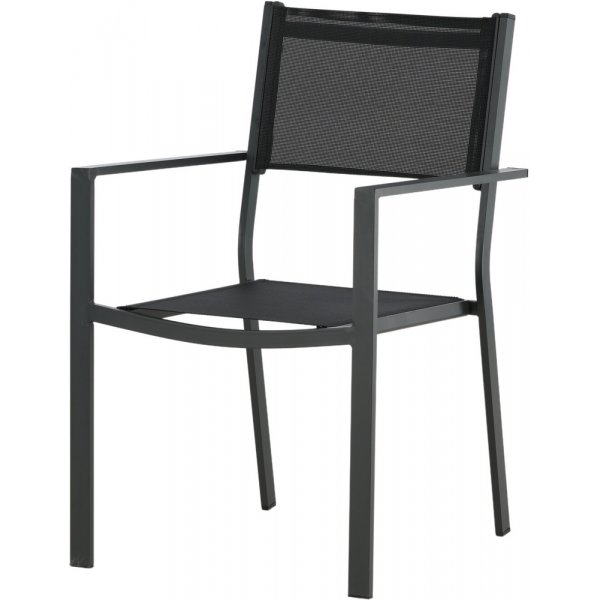 Chania pinottava ulkoruokapöydän tuoli - Musta Chania pinottava ulkoruokapöydän tuoli - Musta