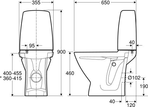 If Sign WC-stol 6872, hj model hvid med bldt sde hvid