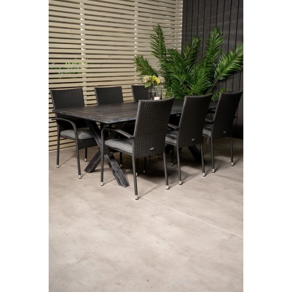 Ramsjö Matgrupp (200x100) - Svart - 6 Stolar Ramsjö Matgrupp (200x100) - Svart - 6 Stolar