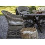 Utegrupp Marbella: Scottsdale runt brunt matbord �112 cm inklusive 4 st Marbella karmstolar i natruf�rgad konstrotting