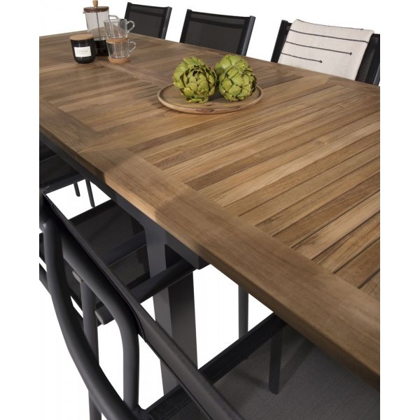 Dotorp Matgrupp (160x90) - Svart/Natur - 8 Stolar Dotorp Matgrupp (160x90) - Svart/Natur - 8 Stolar