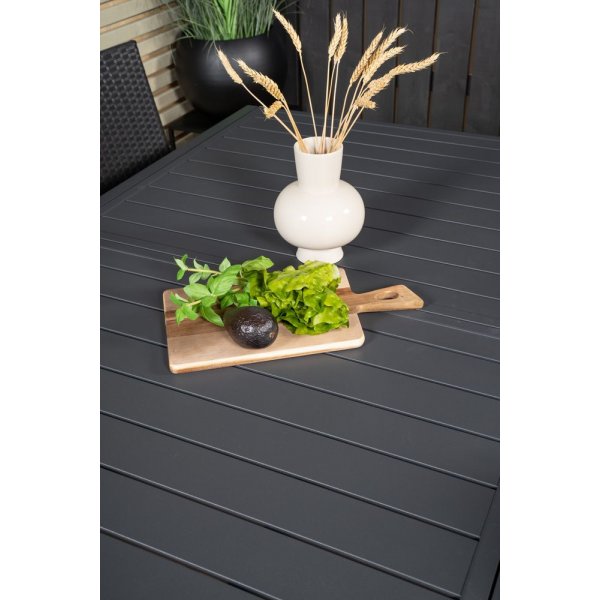 Holma Matgrupp (160x100) - Svart - 4 Stolar