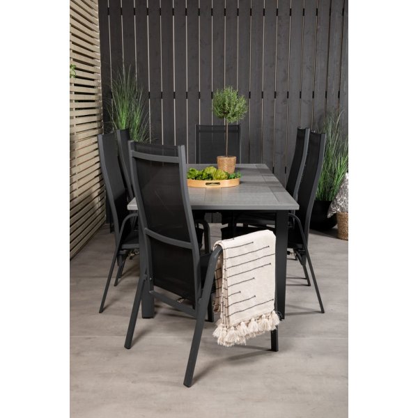 Ekenäs Matgrupp (152x90) - Svart/Grå - 6 Stolar Ekenäs Matgrupp (152x90) - Svart/Grå - 6 Stolar