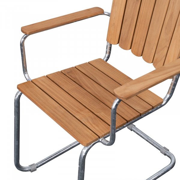 Gartenstuhl stapelbare Sessel aus Teakholz mit Armlehnen - Möllan Gartenstuhl stapelbare Sessel aus Teakholz mit Armlehnen - Möllan