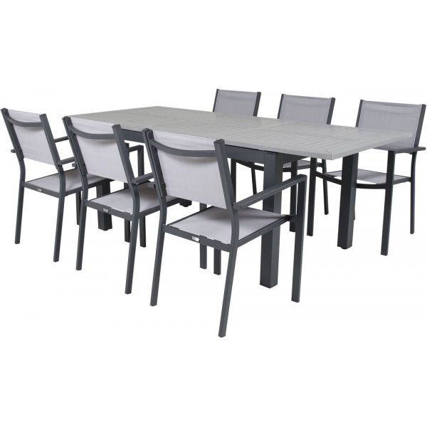 Ekenäs Matgrupp (152x90) - Svart/Grå - 6 Stolar Ekenäs Matgrupp (152x90) - Svart/Grå - 6 Stolar